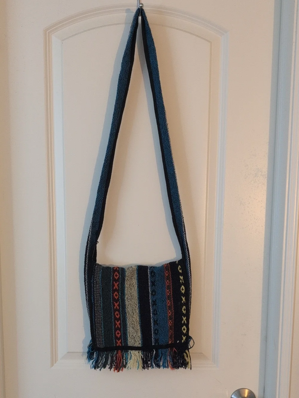 Handwoven Multicolor Stripe Crossbody Shoulder Bag